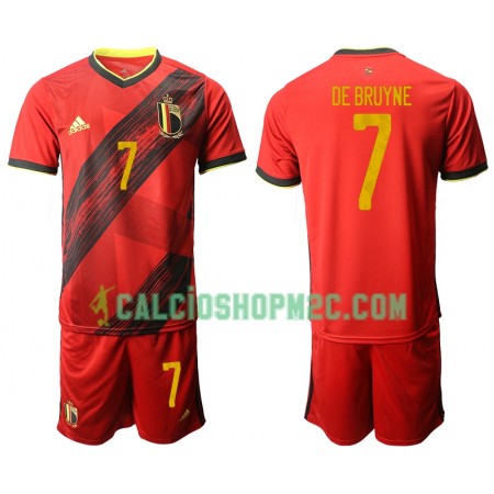 Belgio DE BRUYNE 7 Bambino Maglia Prima Euro 2020 Manica Corta (+ Pantaloncini)